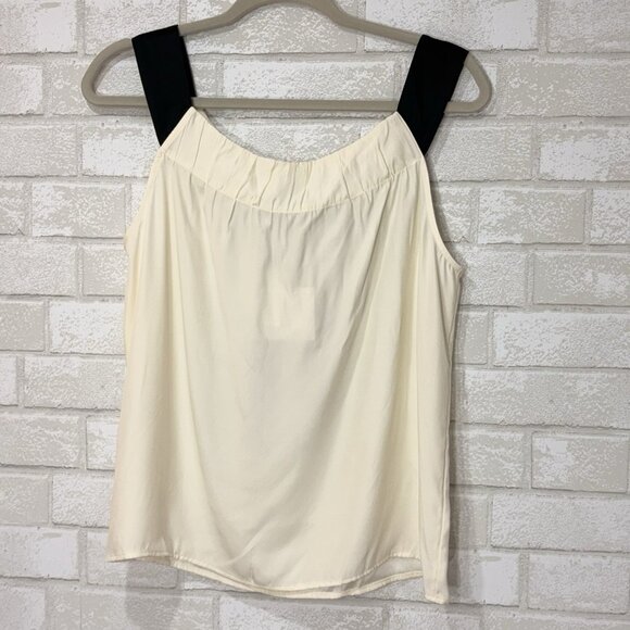 NWT Talbots Silk Sleeveless Blouse Top L Petite Bow‎ Romantic Career Colorblock - Picture 2 of 7